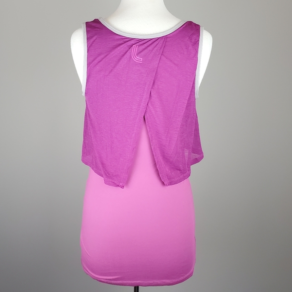 LOLE Pink Layered Athletic Tank Size M - Picture 2 of 7